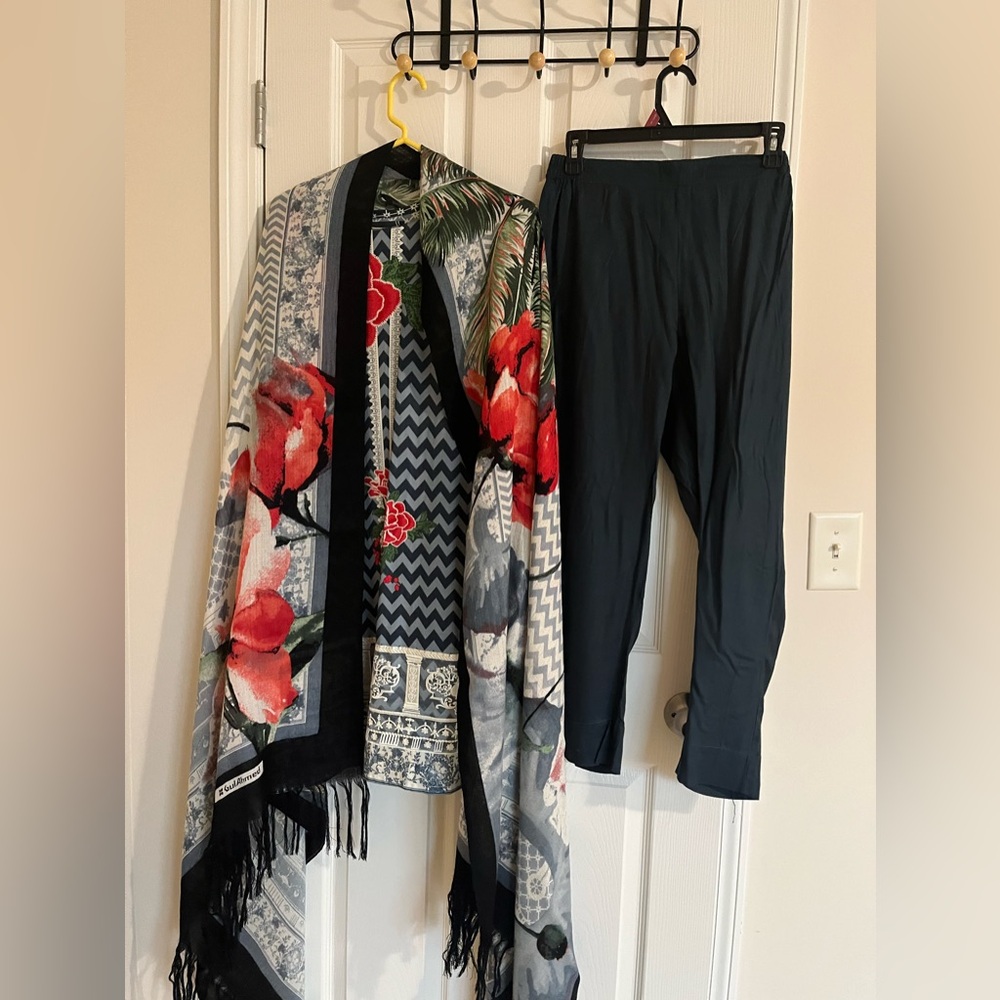 Whole sale price Pakistani khadi outfits with shawl dupatta.